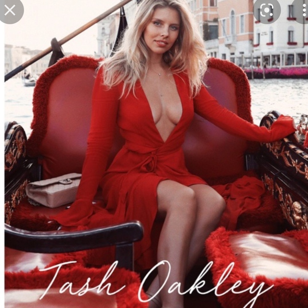 Andjela red wrap dress